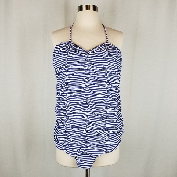 Seafolly Other - Seafolly Australia striped ruched one piece sz 10